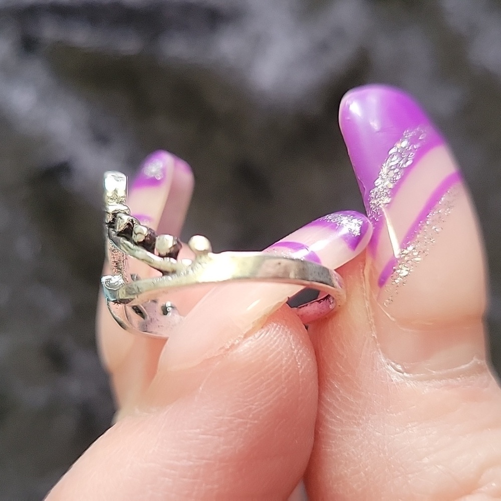 🆕️ Silver plated Heart drop Ring Size 5 - Picture 3 of 4